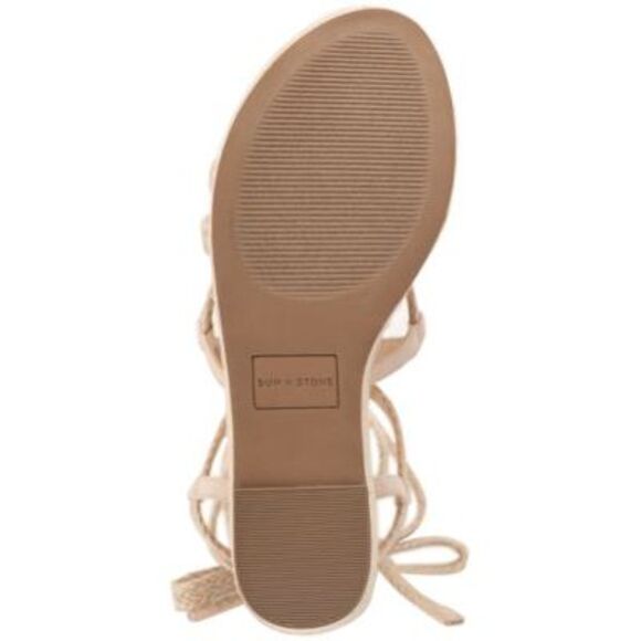 SUN STONE Womens Beige 1-1/2" Platform Trinnie Toe Wedge Espadrille Shoes 10 M - Picture 4 of 4